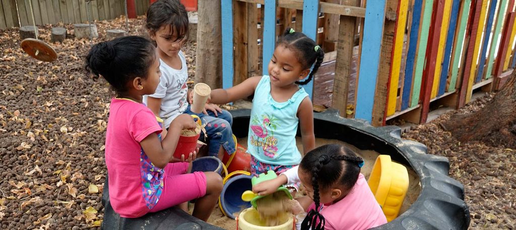 Our preschool engaging in play activities