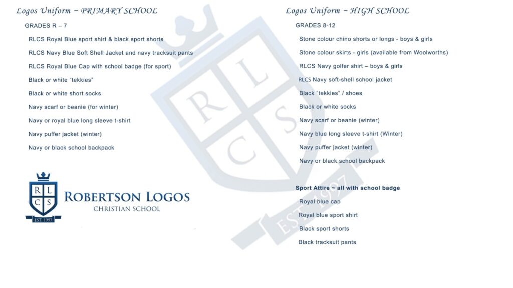 Robertson Logos Uniform